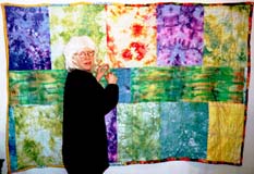 Me, starting my Dishtowel quilt.1998 Susan Shie