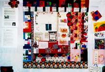 Dishtowel quilt in progress. Patricia Ciricillo 1998.