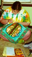 Andi Stern and her Hamburger cake. 1998 Andi Stern.