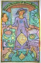ER Eleanor Roosevelt-Page of Potholders in the Kitchen Tarot. ©Susan Shie 2014.