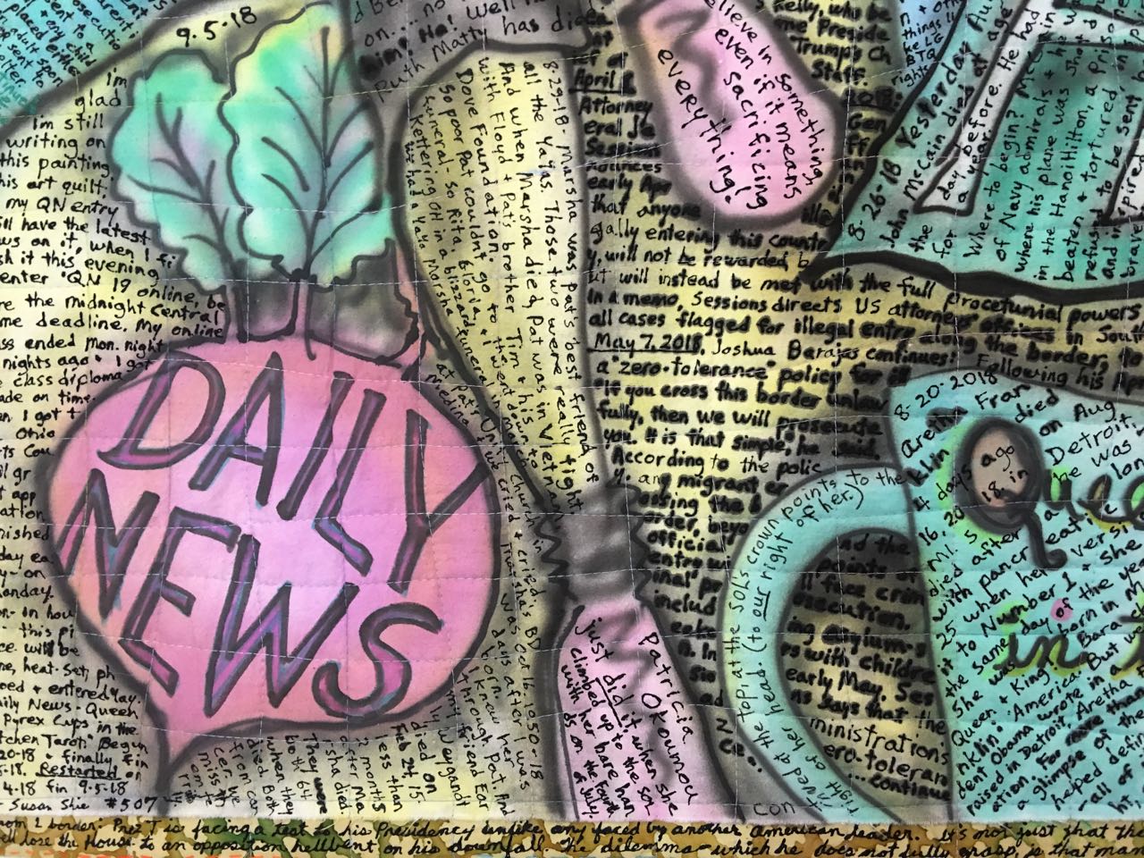 Daily News. detail.  ©Susan Shie 2018.