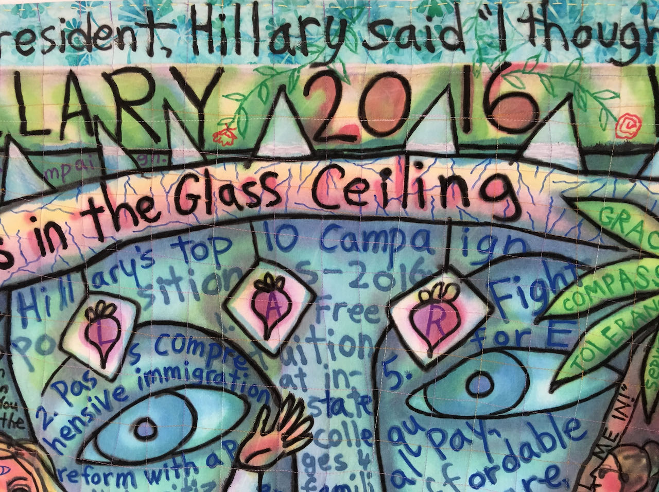 "Hillary 2016 Herstory." ©Susan Shie 2020.  detail 2.