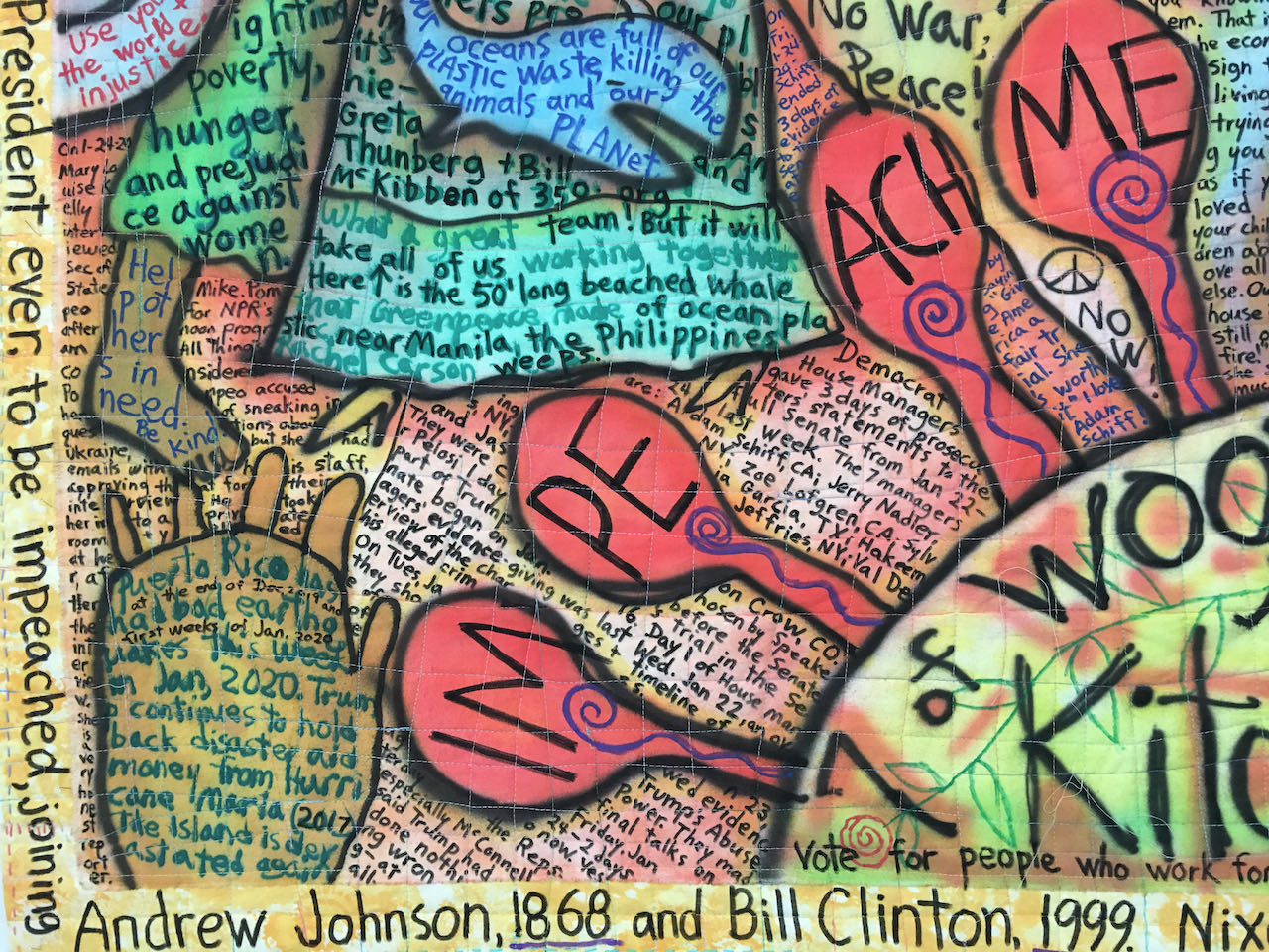 Detail of "Impeachment Polka"  ©Susan Shie 2020. detail 9