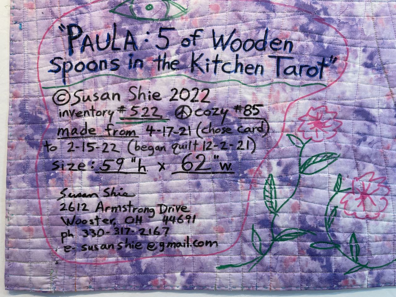 detail 9.  "Paula: 5 of Wooden Spoons in the Kitchen Tarot." ©Susan Shie 2022