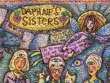 "Daphne's Sisters" ©Susan Shie 2023. art quilt. detail 4.