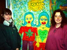 �98 Anne and Andi with their painting.