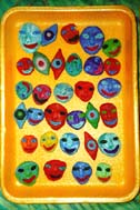 Polymer faces I made for this quilt.