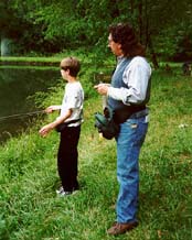 Jacob and Jimmy fishing at the Issac Walton League.