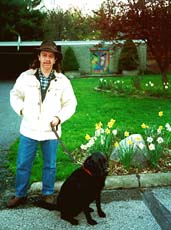 Jimmy and Hattie, on a Spring walk in the nabe.