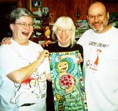 My cousins Liz and Richard Snyder, me, and their commission.