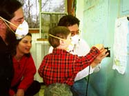 Jimmy works with two year old Noah Pitts and his parents, doing airbrush.