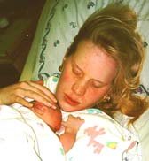 Aimee and Omari, after his birth.