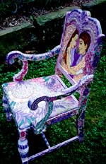 The purple chair that turned into Gretchen's wedding chair.