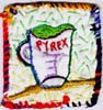 A little Pyrex cup embroidery.  Susan Shie 1999.