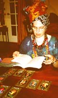 Judy reads tarot cards.©Susan Shie 2001.