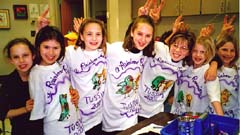 Core group girls with tee shirts. Susan Shie 2001.