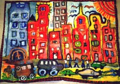 City mural. ©Tussing Elementary 2001.