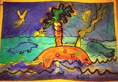 Tropical Island mural. ©Tussing Elementary 2001.