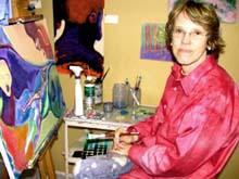 Gay Tracy in her Brush studio. ©Susan Shie 2002.