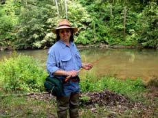 Jimmy fishing at Mohican. ©Susan Shie 2002.
