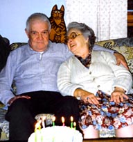 Dad's 77th birthday, with Mom. ©Susan Shie 2001.