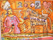 St Q Blesses the Year of the Horse ©Susan Shie 2002.