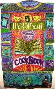 Print Quilt #1:  The Cookbook / Hierophant: Toasted Cheese. Susan Shie 2002.