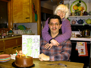 Jimmy and me on his birthday. ©Susan Shie 2003.