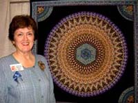 Sherry Boram and her quilt. Susan Shie 2003.