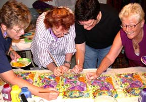 August camp students painting.Susan Shie 2004.